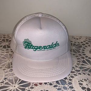 Vintage Fitzgeralds Casino Reno Vegas Hat Cap White One Size Snap Back Adjust